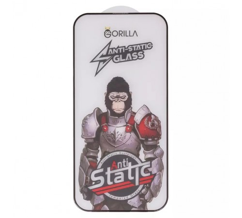 Захисне скло для Apple iPhone 14 Pro, iPhone 15, iPhone 16, сумісне з чохлом, Full Glue, Anti-Static, чорний, gorilla