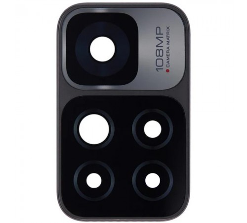 Стекло камеры для Xiaomi Redmi Note 11 Pro Plus 5G, черное, с рамкой