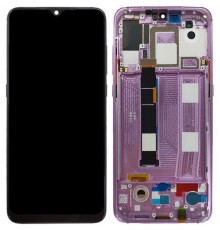 Дисплей для Xiaomi Mi 9, фиолетовый (Lavender Violet), с рамкой, High Copy (OLED), M1902F1G