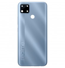 Задняя панель корпуса для Realme C25, C25s, синяя (Water Blue) + стекло камеры