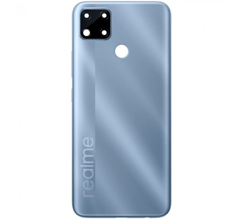 Задня панель корпусу для Realme C25, C25s, синя (Water Blue) + скло камери