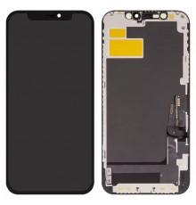 Дисплей для iPhone 12, iPhone 12 Pro, чорний, з рамкою, High Copy, без мікросхеми, (OLED), XY OEM soft