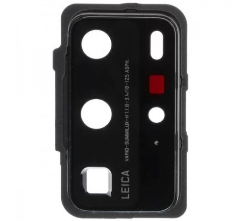 Скло камери для Huawei P40 Pro, чорне, з рамкою