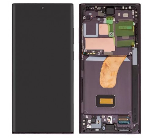 Дисплей для Samsung S918 Galaxy S23 Ultra, черный, с рамкой, Original (PRC)