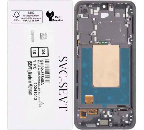 Дисплей для Samsung S721 Galaxy S24 FE, сірий (Graphite), з рамкою, Original, сервісна упаковка, #GH82-35848A
