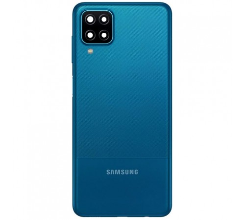 Задняя панель корпуса для Samsung A125F Galaxy A12, синяя, Copy + стекло камеры