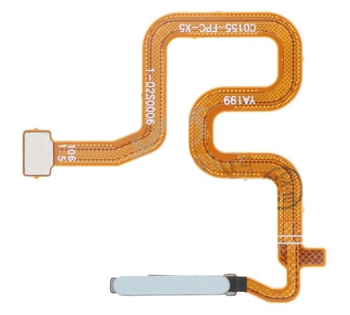 Шлейф для Realme 7 Global, 7 Asia, сканера отпечатка пальца (Touch ID), серебристый (Mist White), Original (PRC)