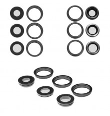 Скло камери для iPhone 12 Pro Max, чорне, з рамкою, комплект 3 шт.