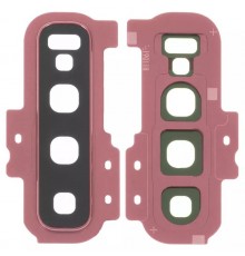 Скло камери для Samsung G975 Galaxy S10 Plus, рожеве (Flamingo Pink), з рамкою