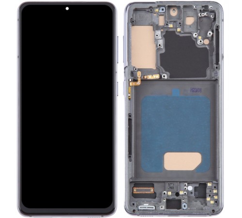 Дисплей для Samsung G991 Galaxy S21 5G, серый (Phantom Gray), с рамкой, Copy (TFT)