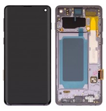 Дисплей для Samsung G973 Galaxy S10, черный, с рамкой, High Copy (OLED)