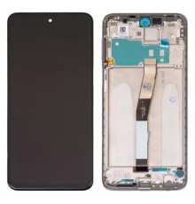 Дисплей для Xiaomi Redmi Note 9 Pro, Redmi Note 9S, белый (Glacier White), с рамкой, Оригинал (переклеено стекло), M2003J6B2G, M2003J6A1G