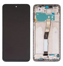 Дисплей для Xiaomi Redmi Note 9 Pro, Redmi Note 9S, білий (Glacier White), з рамкою, Оригінал (переклеєне скло), M2003J6B2G, M2003J6A1G