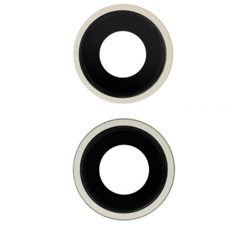 Скло камери для iPhone 15, iPhone 15 Plus, жовте, з рамкою, комплект 2 шт.