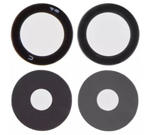 Скло камери для Samsung A035F Galaxy A03, чорне, без рамки, комплект 2 шт.