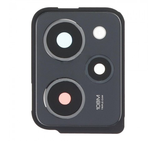 Скло камери для Xiaomi Poco X5, чорне, з рамкою