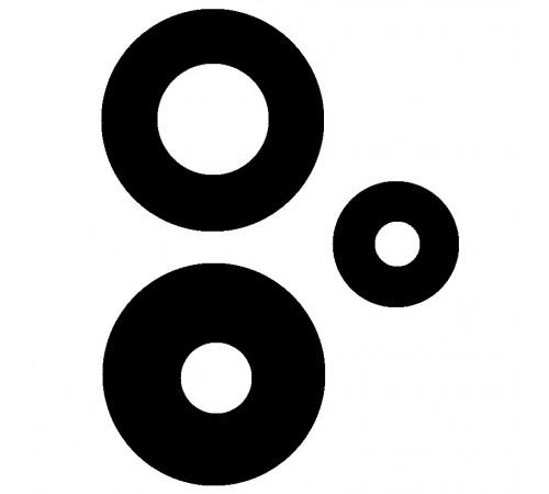 Скло камери для Xiaomi Poco M6 Pro 4G, Redmi Note 13 Pro 4G, чорне, без рамки, комплект 3 шт.