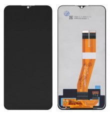 Дисплей для Samsung A035F Galaxy A03, чорний, без рамки, Оригінал (переклеєне скло)