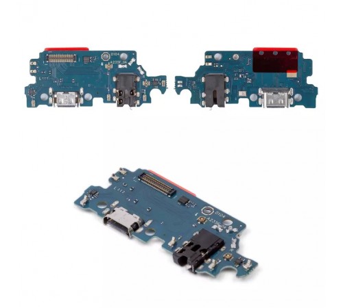 Шлейф для Samsung A235 Galaxy A23, коннектора зарядки, з мікрофоном, з компонентами, Copy, плата зарядки