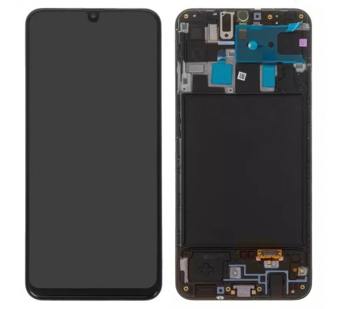 Дисплей для Samsung A205 Galaxy A20, A205F/DS Galaxy A20, M107F/DS Galaxy M10s, черный, с рамкой, Original (PRC)