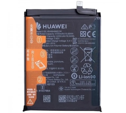 Аккумулятор HB486486ECW для Huawei Mate 20 Pro, P30 Pro, Li-Polymer, 3,82 B, 4200 мАч, High Copy