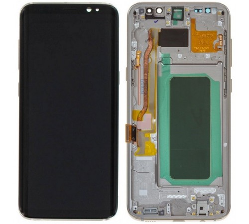 Дисплей для Samsung G950 Galaxy S8, золотистый (Maple Gold), с рамкой, High Copy (OLED), широкая рамка