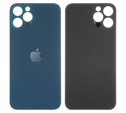 Задняя панель корпуса для iPhone 12 Pro, синяя, не нужно снимать стекло камеры, big hole