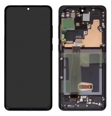 Дисплей для Samsung G988 Galaxy S20 Ultra, черный (Cosmic Black), с рамкой, Original, сервисная упаковка, #GH82-22327A/GH82-22271A