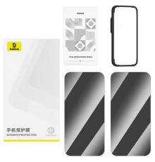 Защитное стекло для Apple iPhone 14 Pro Max, iPhone 15 Plus, антишпион, Superior Series Privacy Protection Tempered Glass Screen Protector, Baseus (P60073905201-06), комплект 2шт.