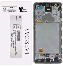 Дисплей для Samsung A725 Galaxy A72, A726 Galaxy A72 5G, серебристый, с рамкой, Original, сервисная упаковка, #GH82-25624A/GH82-25463A/GH82-25460A/GH82-25849A