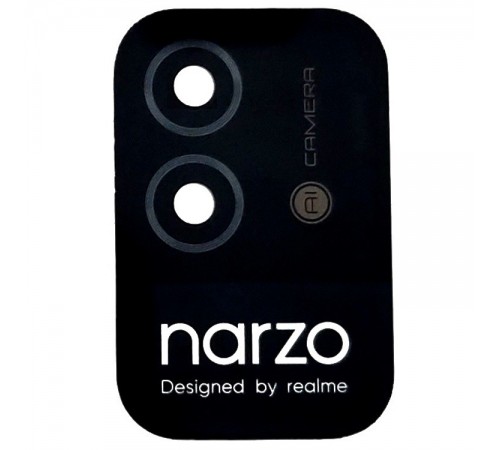 Стекло камеры для Realme Narzo 50i, черное (Carbon Black), без рамки
