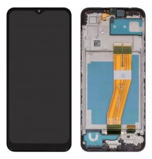 Дисплей для Samsung A035G Galaxy A03, чорний, з рамкою, Original (PRC), 163 x 72 mm