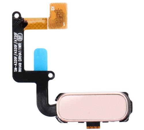 Шлейф для Samsung A320F Galaxy A3 (2017), A320Y Galaxy A3 (2017), A520F Galaxy A5 (2017), кнопки Home, рожевий