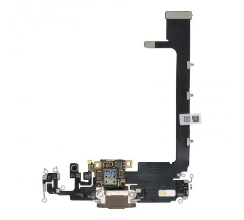 Шлейф для iPhone 11 Pro Max, коннектора наушников, коннектора зарядки, золотистый (Matte Gold), с микрофоном, Original (PRC) Шлейф для iPhone 11 Pro Max, коннектора наушников, коннектора зарядки, золотистый (Matte Gold), с микрофоном, Original (PRC)