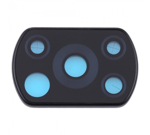 Скло камери для Xiaomi Poco X3, Poco X3 NFC, Poco X3 Pro, чорне, з рамкою