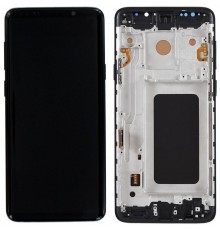 Дисплей для Samsung G965 Galaxy S9 Plus, черный (Midnight Black), с рамкой, Copy (TFT)