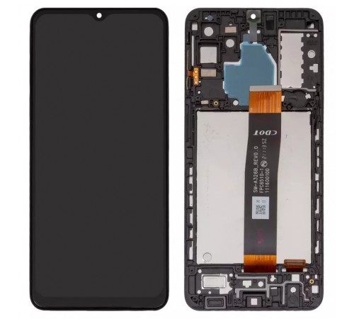 Дисплей для Samsung A326 Galaxy A32 5G, чорний, з рамкою, Оригінал (переклеєне скло), SM-A326B_REV0.0