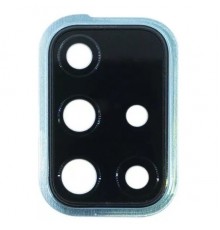 Скло камери для Samsung A715 Galaxy A71, голубе (Prism Crush Blue), з рамкою