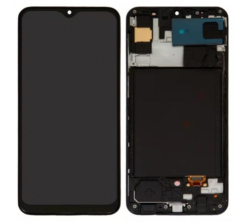 Дисплей для Samsung A307 Galaxy A30s, черный, с рамкой, High Copy original LCD size, (OLED)