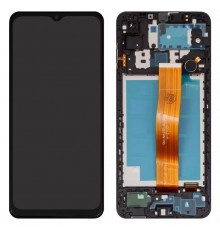 Дисплей для Samsung M127 Galaxy M12, чорний, з рамкою, (Box)