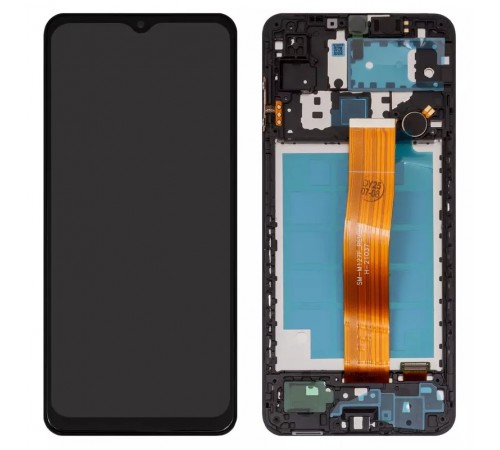 Дисплей для Samsung M127 Galaxy M12, черный, с рамкой, (Box)