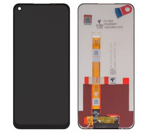 Дисплей для Realme 7i, C17; OnePlus Nord N100; Oppo A32, A33 (2020), A53 4G, A53s 4G, черный, без рамки, FLYCDI, BV065WBM-L03-MB00