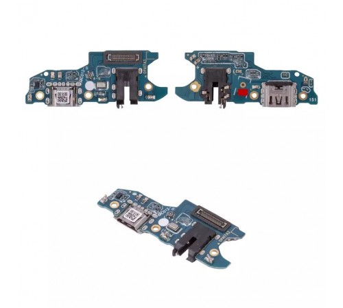 Шлейф для Oppo A17, A17k, коннектора наушників, коннектора зарядки, мікрофона, плата зарядки, High Copy