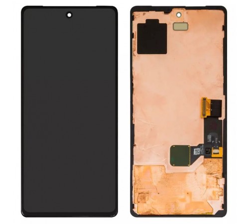 Дисплей для Google Pixel 7, чорний, з рамкою, Оригінал (переклеєно скло), GVU6C, GQML3