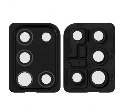 Скло камери для Samsung A315 Galaxy A31, чорне, з рамкою