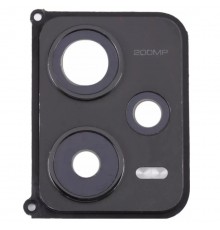 Стекло камеры для Xiaomi Redmi Note 12 Pro Plus, черное, с рамкой