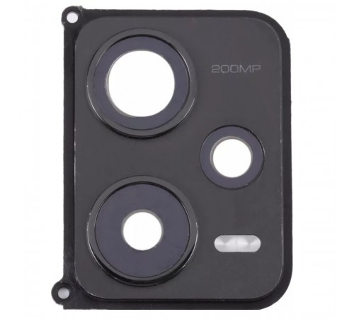 Стекло камеры для Xiaomi Redmi Note 12 Pro Plus, черное, с рамкой