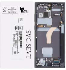 Дисплей для Samsung S908B Galaxy S22 Ultra 5G, серый (Graphite), с рамкой, Original, сервисная упаковка, #GH82-27483E