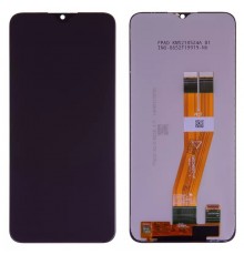 Дисплей для Samsung A037F Galaxy A03s, чорний, без рамки, Оригінал (переклеєне скло), з жовтим шлейфом, (160,5x72 mm)