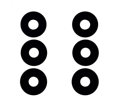 Скло камери для Samsung A256 Galaxy A25, чорне, без рамки, комплект 3 шт.